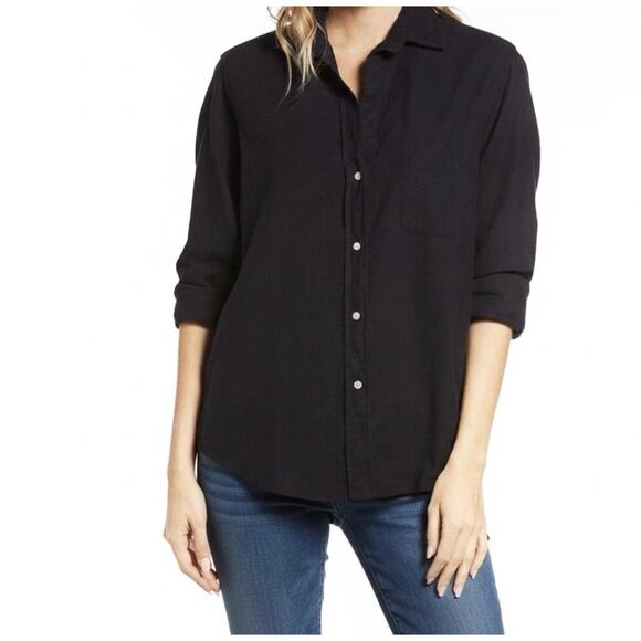Grayson Tops - Grayson The Hero Black Cotton Button Up Blouse Relaxed Fit Size 01 XS